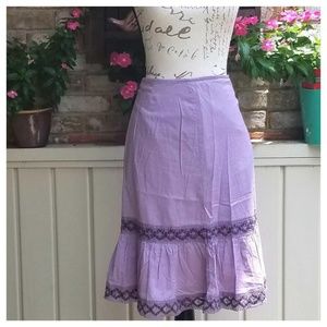 Purple and Lace Peasant Skirt